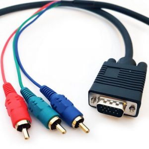 0.2M Vga Male To 3 Rca Rgb Component Plug Cable Ypbpr Pc Laptop Video Patch Lead