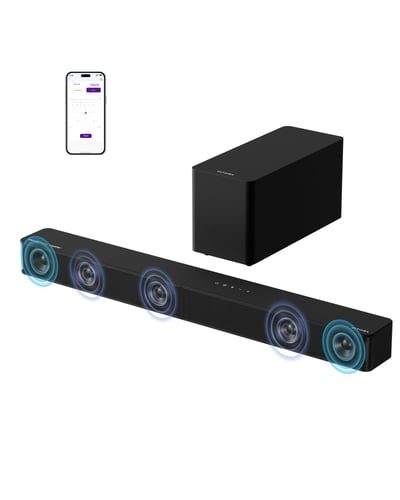 ULTIMEA 5.1CH Surround Sound Bar with Subwoofer, Dolby Atmos, VoiceMX, BassMX, APP, 300W Soundbar for Smart TV, Home Theater Surround Sound System for TV, BT 5.4, Poseidon M60